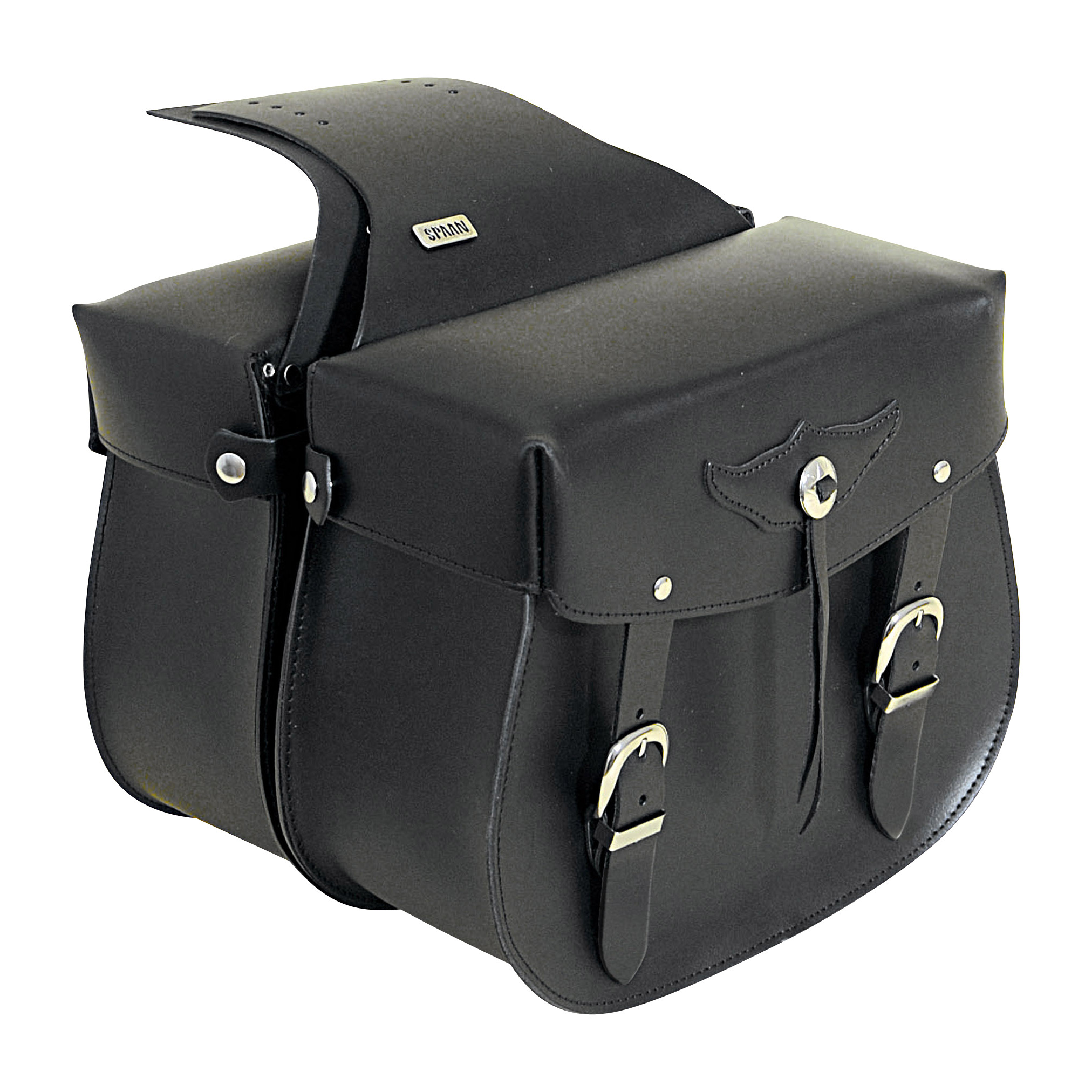 ROUTE saddlebags - Black motorcycle saddlebags with saddle attachment