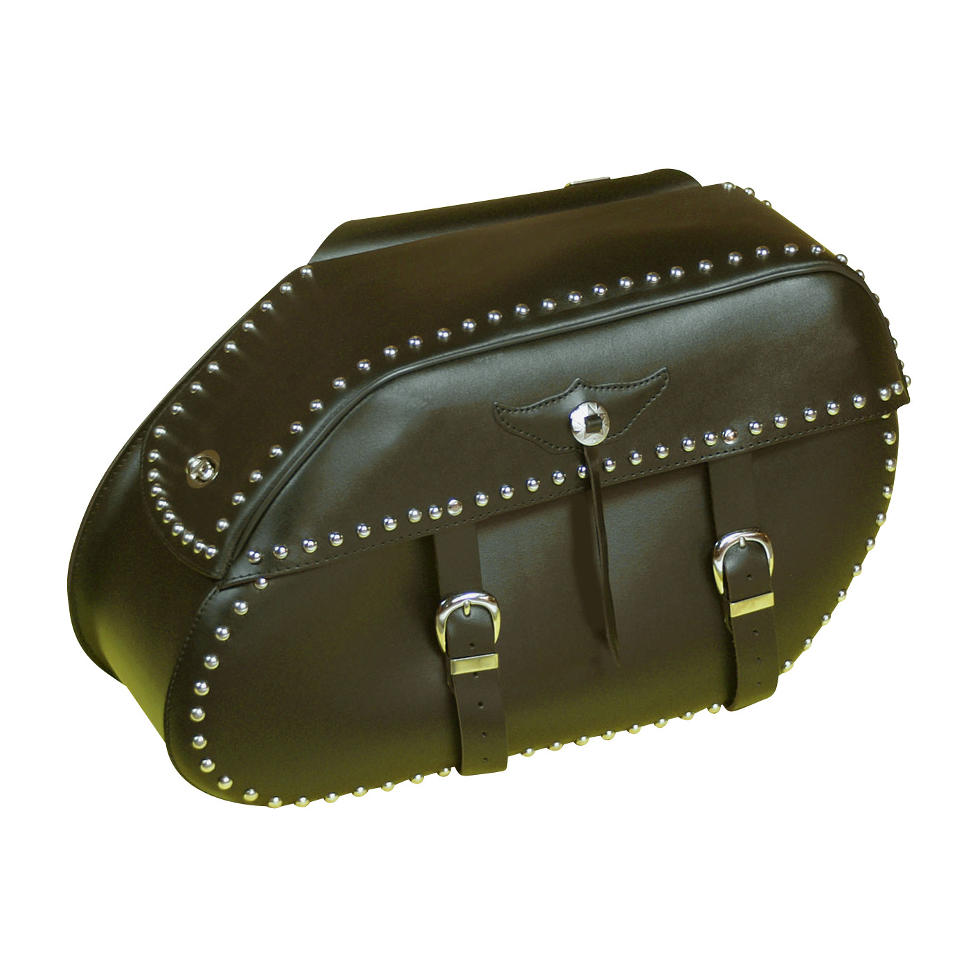 Pair of BIG EASY side bags - Black motorcycle bags with studded finish